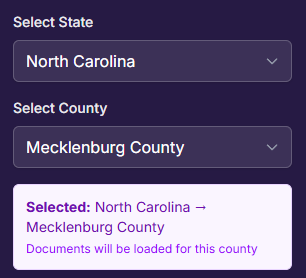 Location Selection Interface